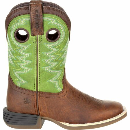 Durango Lil' Rebel Pro Big Kid's Lime Western Boot, FRONTIER BROWN/LIME, M, Size 6.5 DBT0221Y
